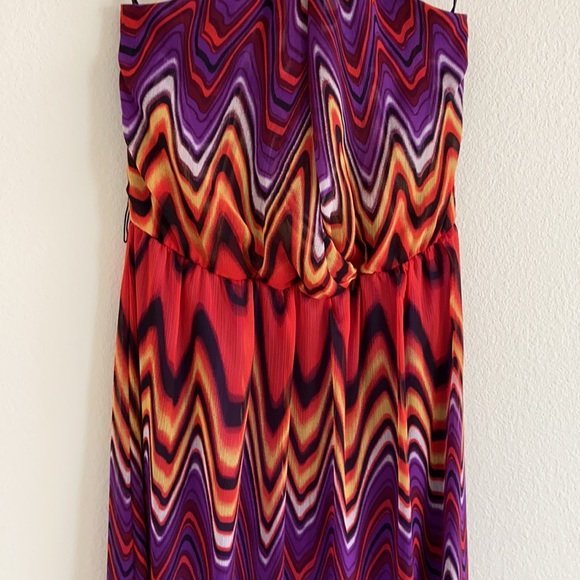 Bisou Bisou Neck Tie Multi Color Long Dress - Picture 3 of 8